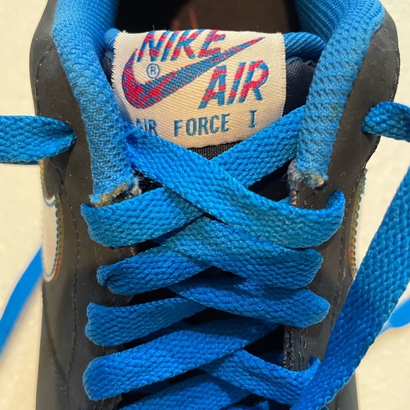 Nike Air Force 1 Low Marble Swoosh Blue Pink Men’s Size 10 Great Condition - Picture 11 of 14